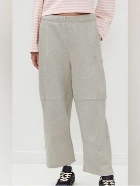 Free People Light Gray Wide-Leg Sweatpants